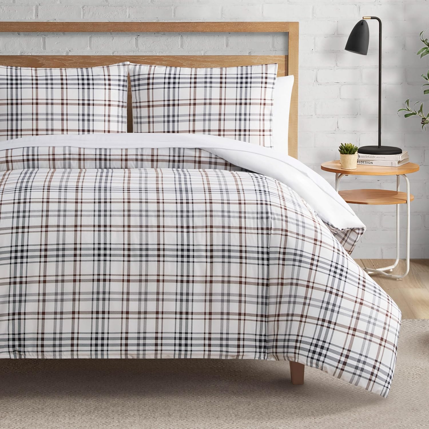 Lucky Brand Camper Plaid Duvet Cover Set - King Size - 3 Piece Cozy Bedding Ensemble