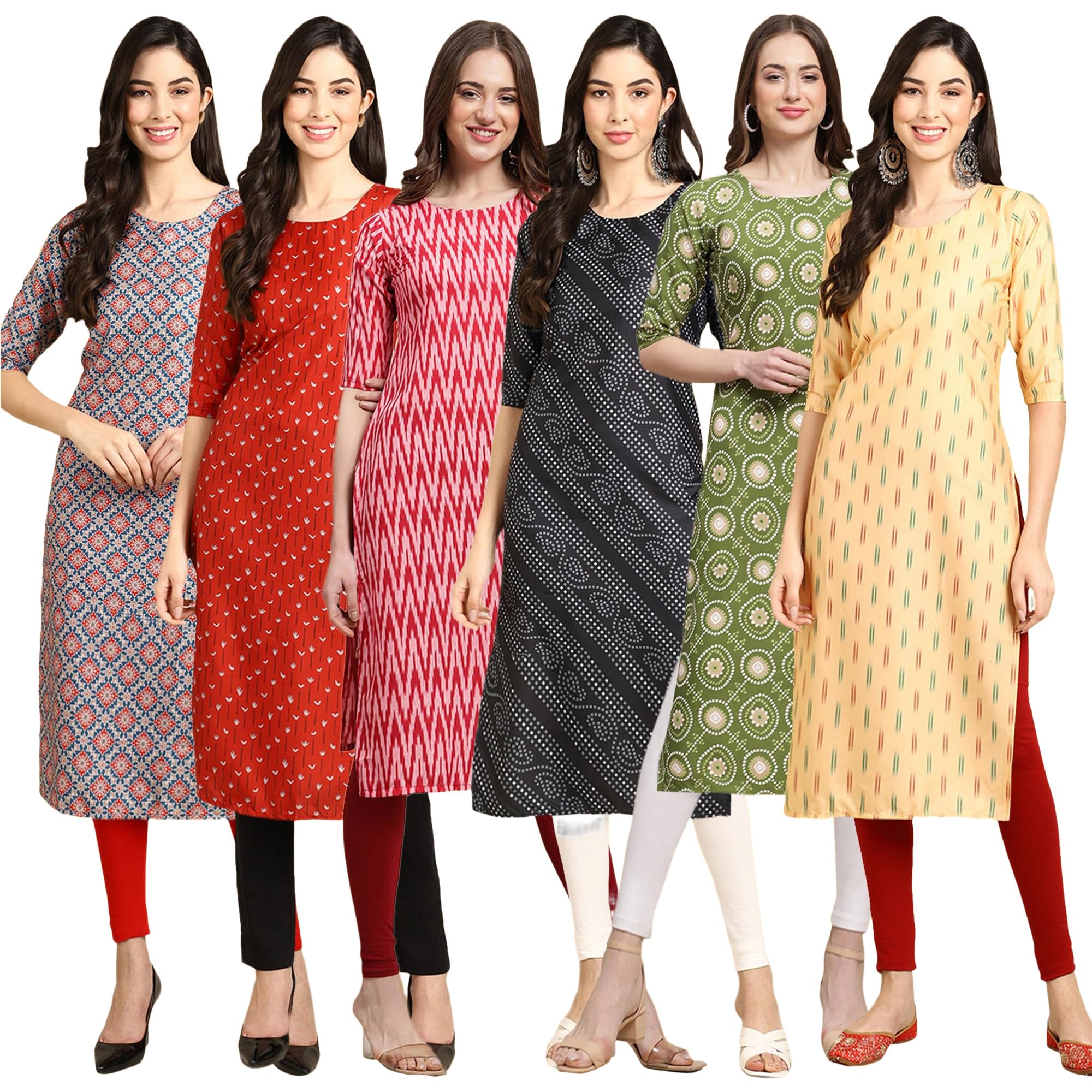 Pinkmint Women's Crepe Solid Regular Kurti (Ks01_Multicolor7