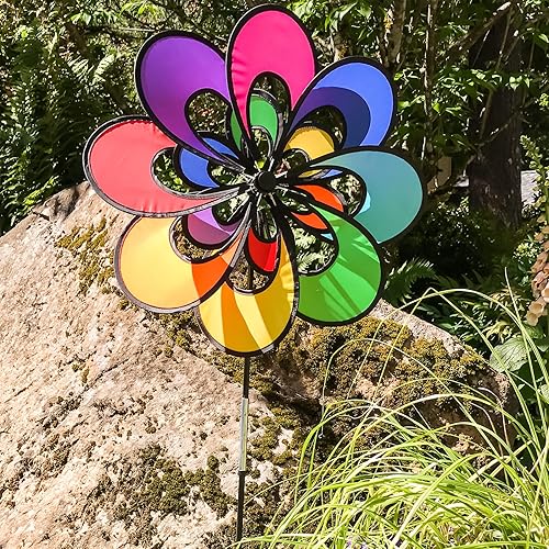 Miniatura 3 de In the Breeze Rainbow Flower Windee Wheelz - Spinner de jardín