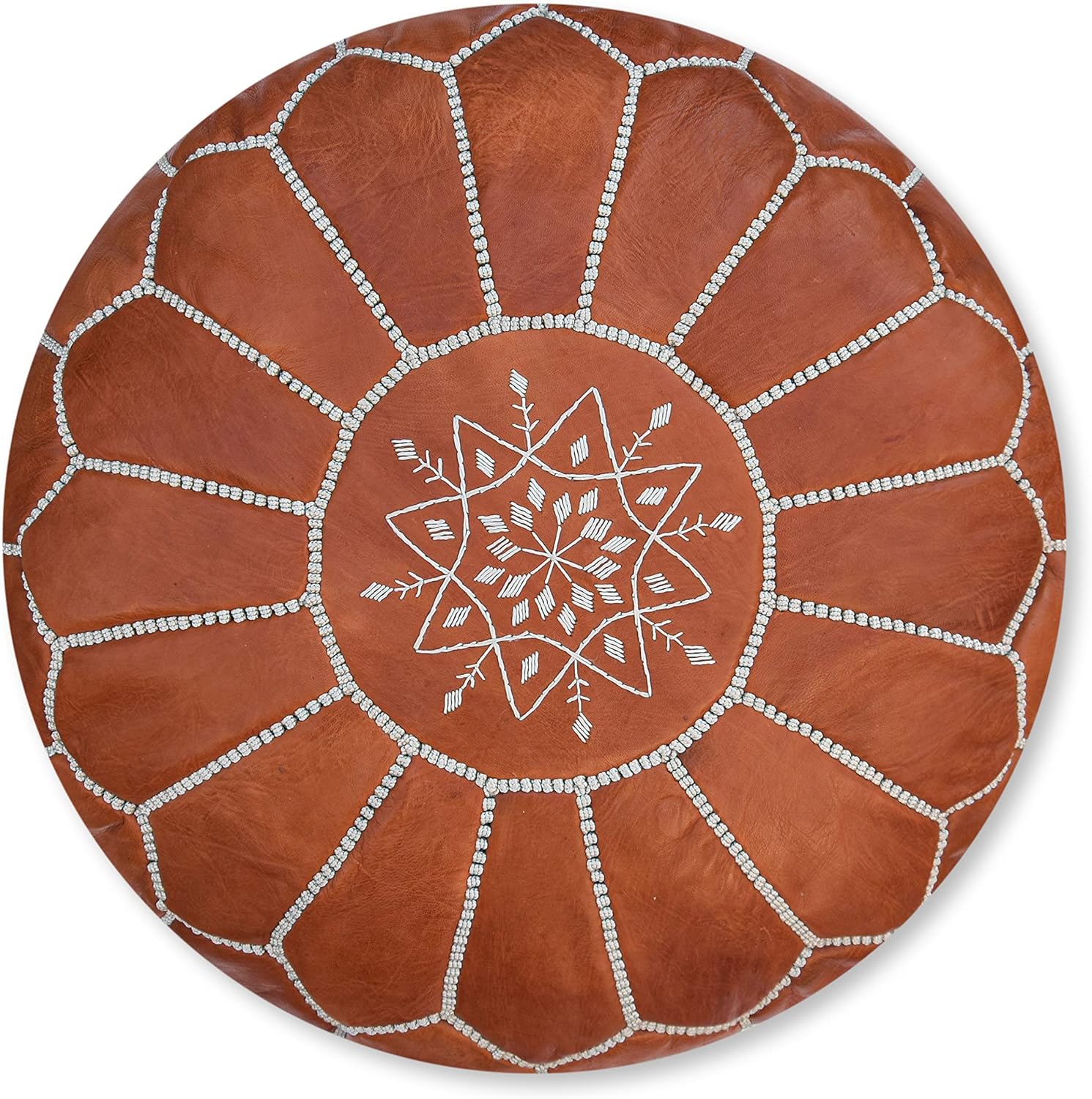Pouf marocain de toutes les couleurs en cuir et brodé by