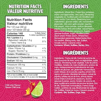 CRISPERS, Chili Lime Crackers, Salty Snacks, Baked In Canada, 145 g