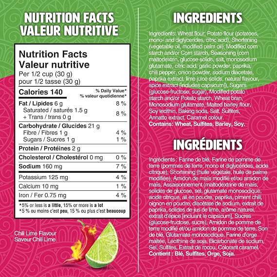 CRISPERS, Chili Lime Crackers, Salty Snacks, Baked In Canada, 145 g