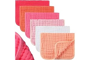 6 Pieces Burp Cloths for Baby Girls by Hicare