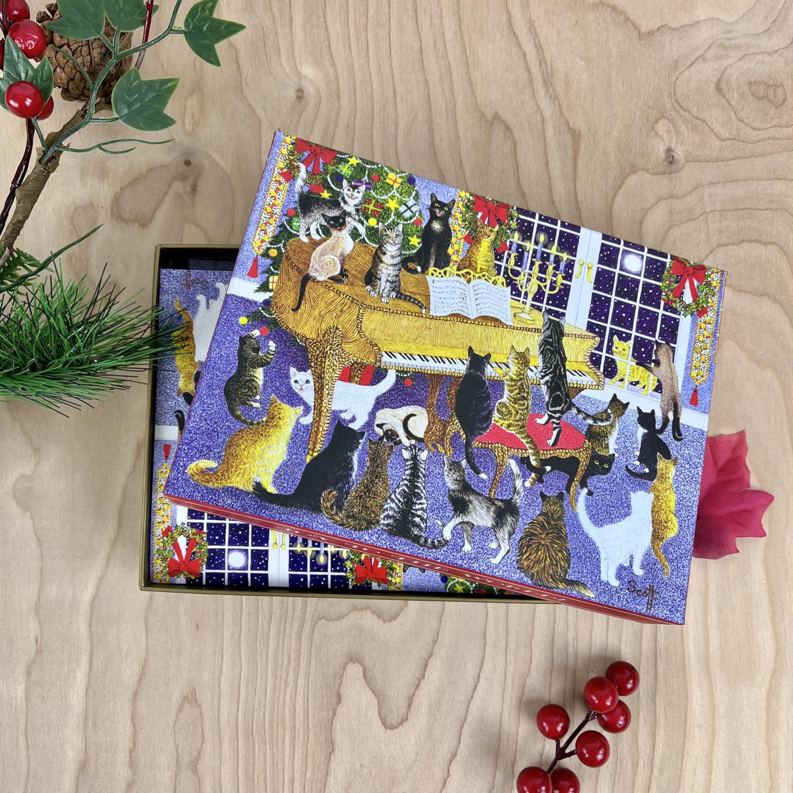 Amazon.com: Galison Christmas Chorus – Notecard Set Featuring