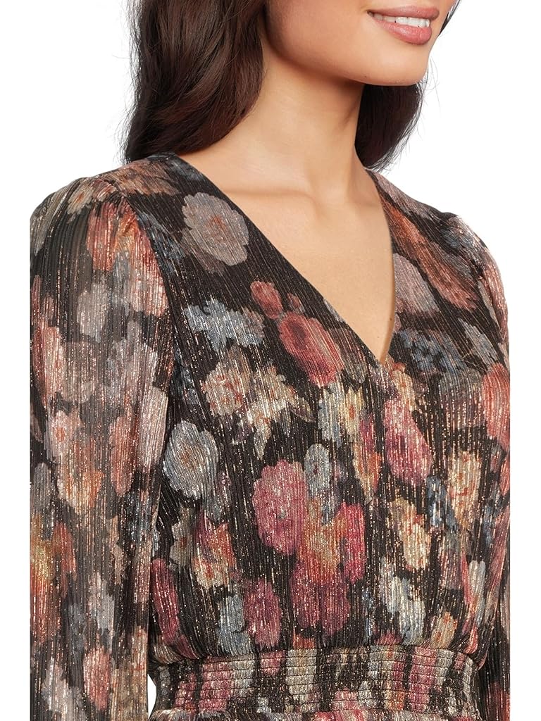 Black Vince Camuto Ruffle Midi Dress