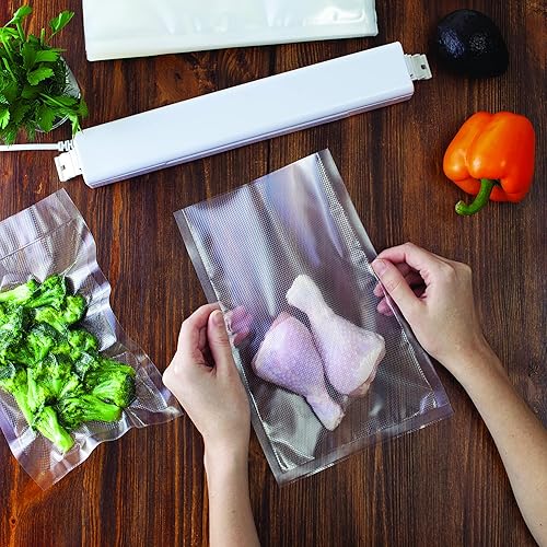 Miniatura 9 de Houseables Bolsas selladoras al vacío rollos de ahorro de alimentos bolsa de sellado Sous Vide 11 pulgadas x 50 pies paquete de 2 resistente rollo