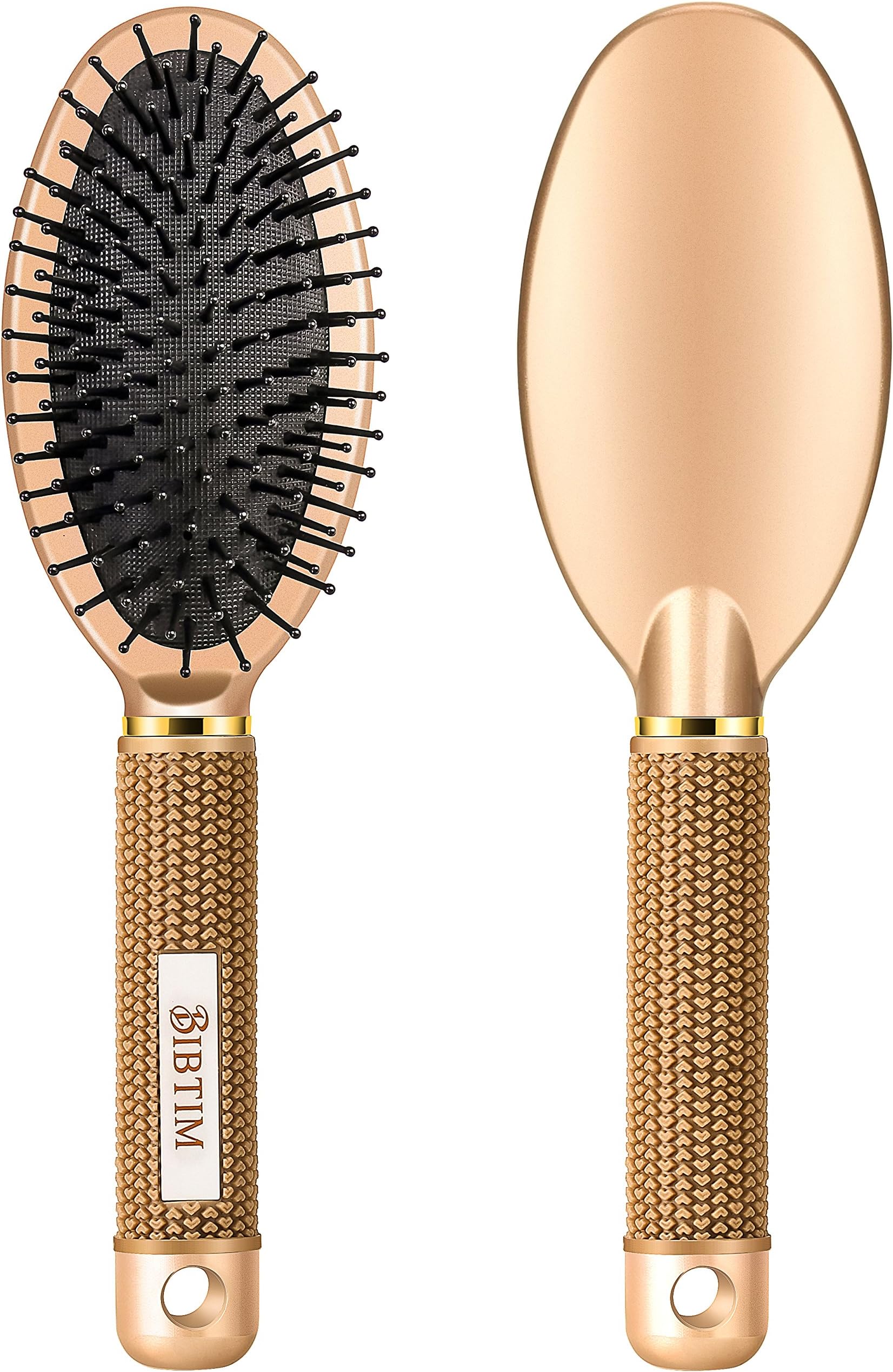 BIBTIM Paddle Hair Brush Detangling Brush for Straightening & Smoothing Hair, Best Human Comb Designed for Women & Men, for Wet, Dry, Thick, Thin, Straight, Curly, Long, Short Hair (GOLD)