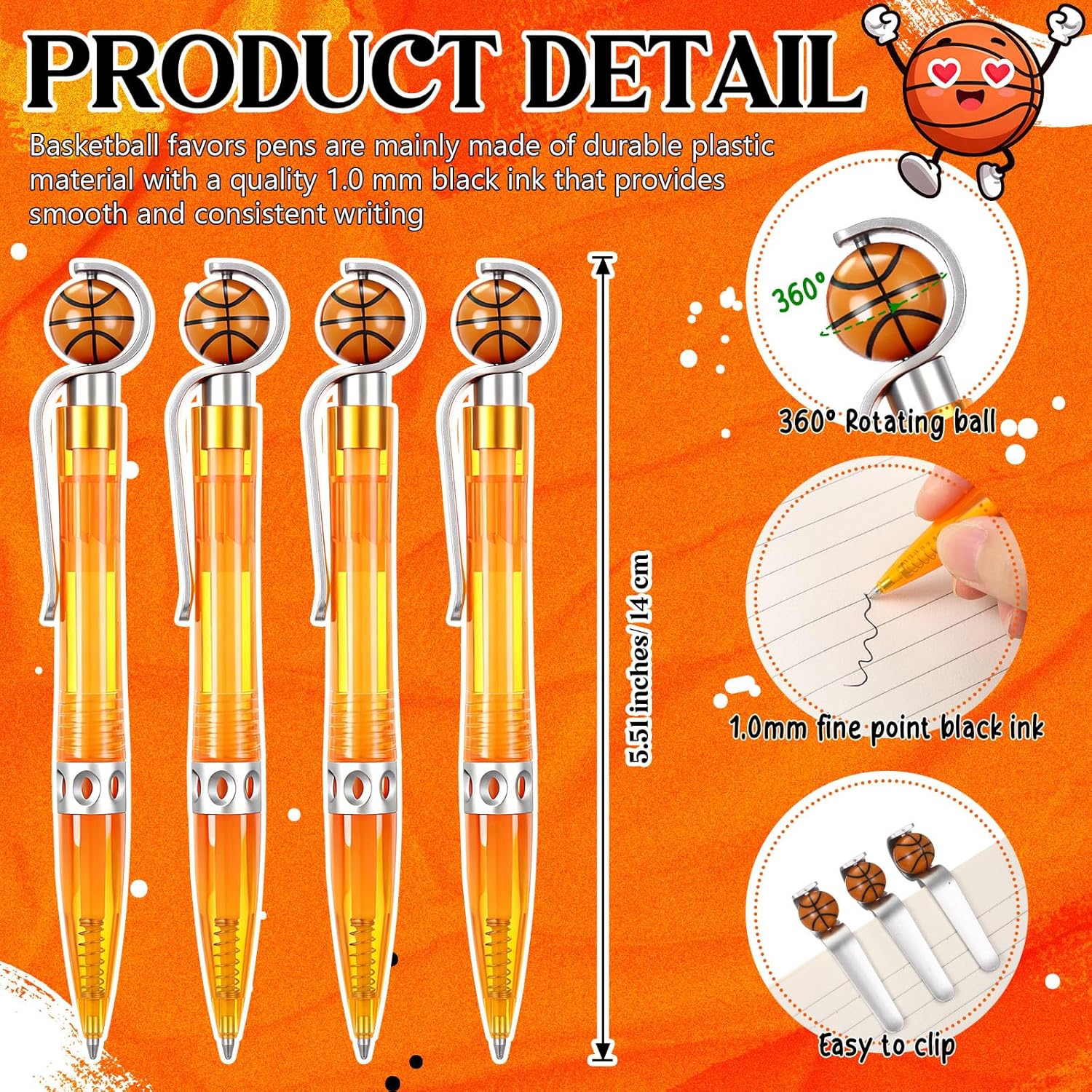 Colarr 30 Sets Basketball Gift Include Basketball Ballpoint Pens Sport Stress Balls with Organza Bags for Team Gift Goodie Bag Stuffers Party Favors