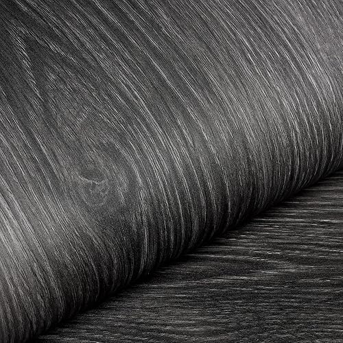 Livelynine Papel tapiz de madera oscura para despegar y pegar, papel de contacto gris para encimeras, impermeable, 15.8 x 197 pulgadas, papel tapiz