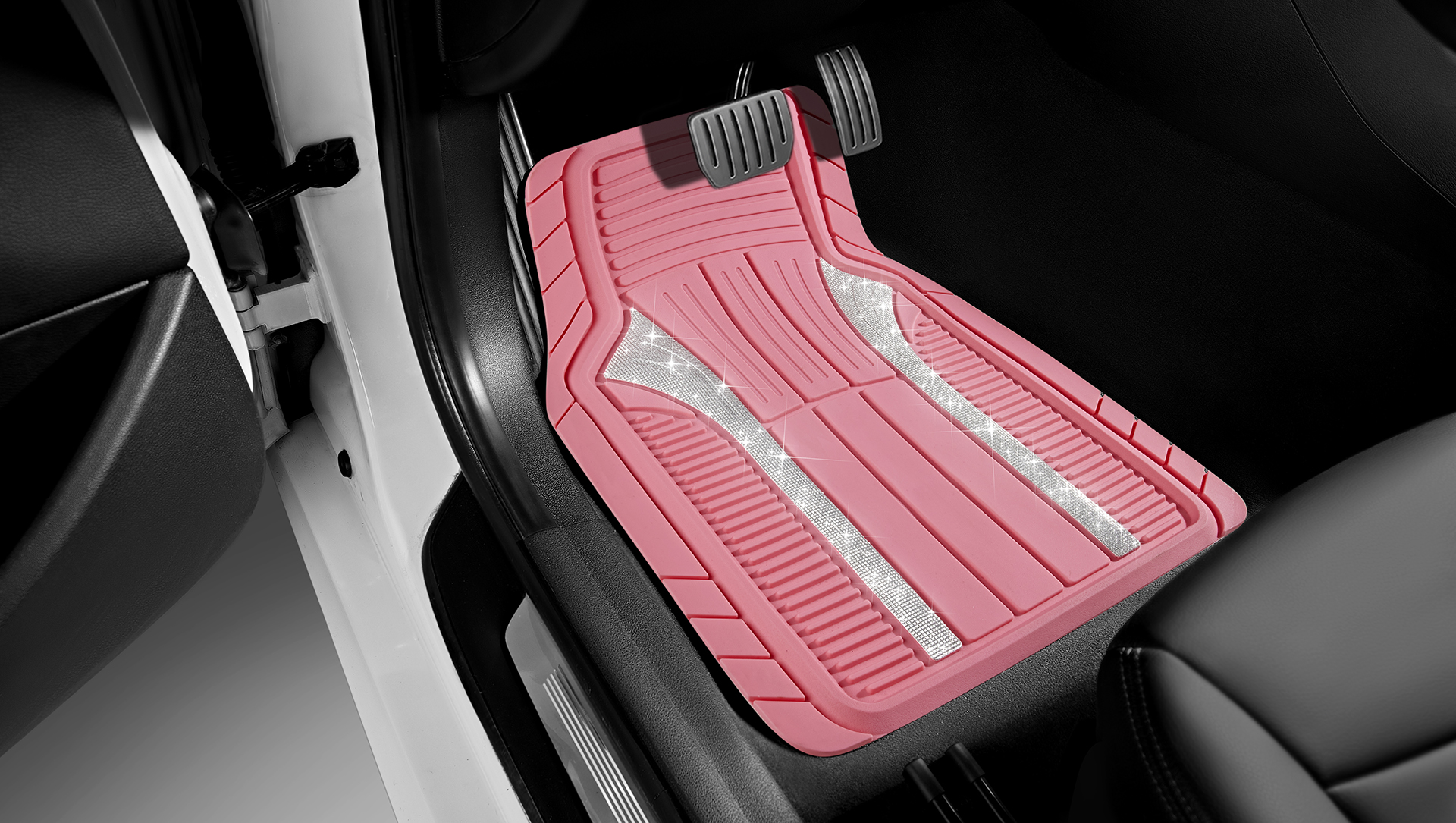 BDK Metallic Rubber Floor Mats - Ultra Heavy Duty, Pink, For Car, SUV & Truck 13 thumbnail image