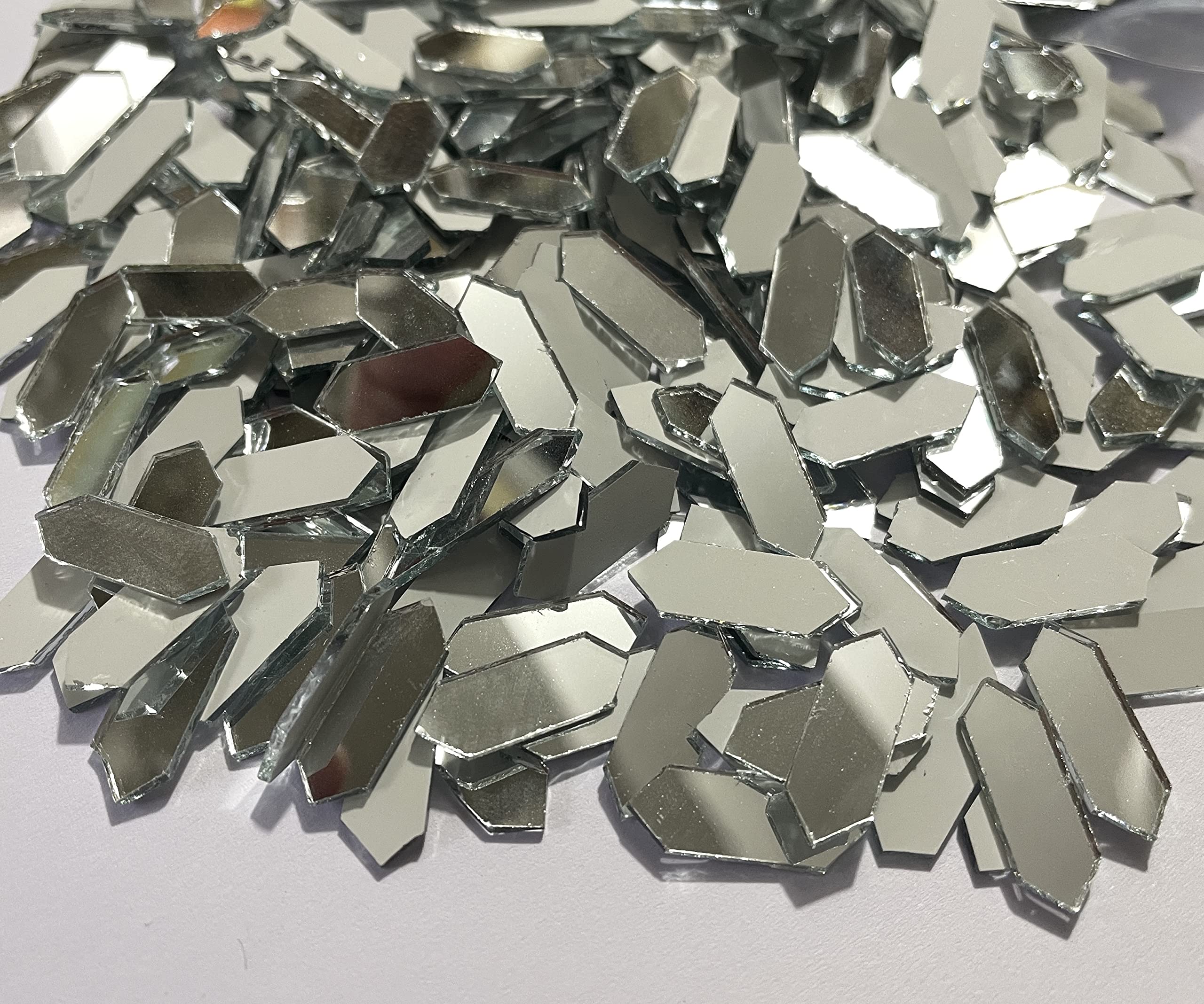 OMX 200 Pc, Mosaic Mirror Pieces Rectangular Shape with Arrow on Side, (Size 20mm x 7mm), for Embroidery & Craft Making Kit for Jewellery & Crafts Making-image-12