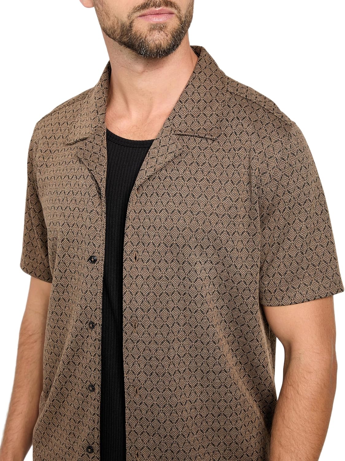 GUESS Mens Eco Short Sleeve Marcos Jacquard Shirt - Image 3