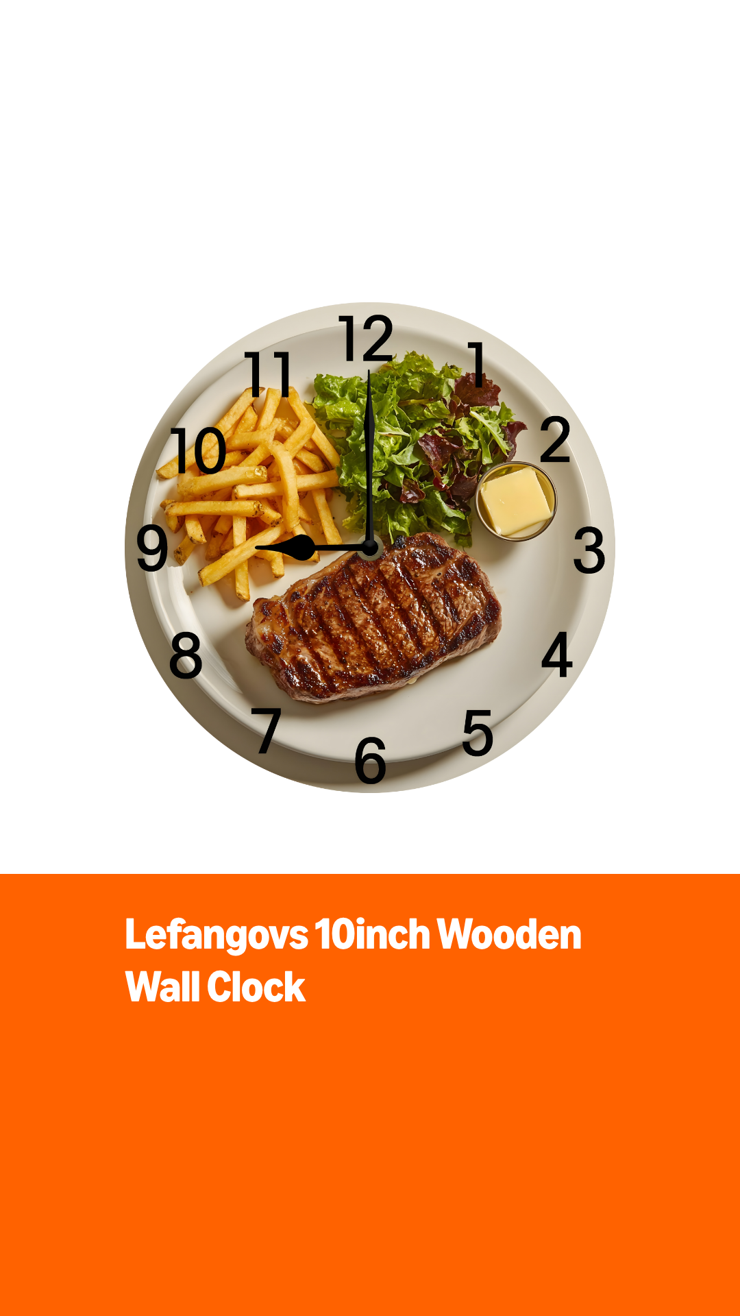 Reloj de pared redondo de madera silencioso 10 pulgadas miniatura 7
