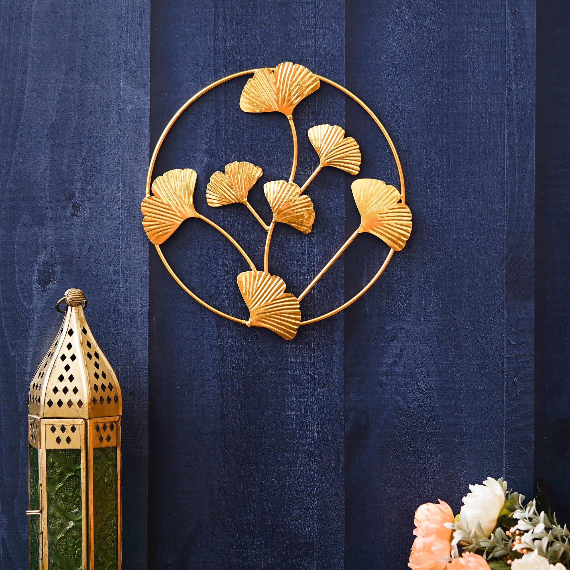 Webelkart Premium Gold Plated Decorative Metal Wall Hanging Art Decoration Item for Living Room| Wall Art for Hall | Wall Sculpture (8.5"X8")