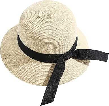 Lanzom Wide Brim Boys Girls Straw Sun 