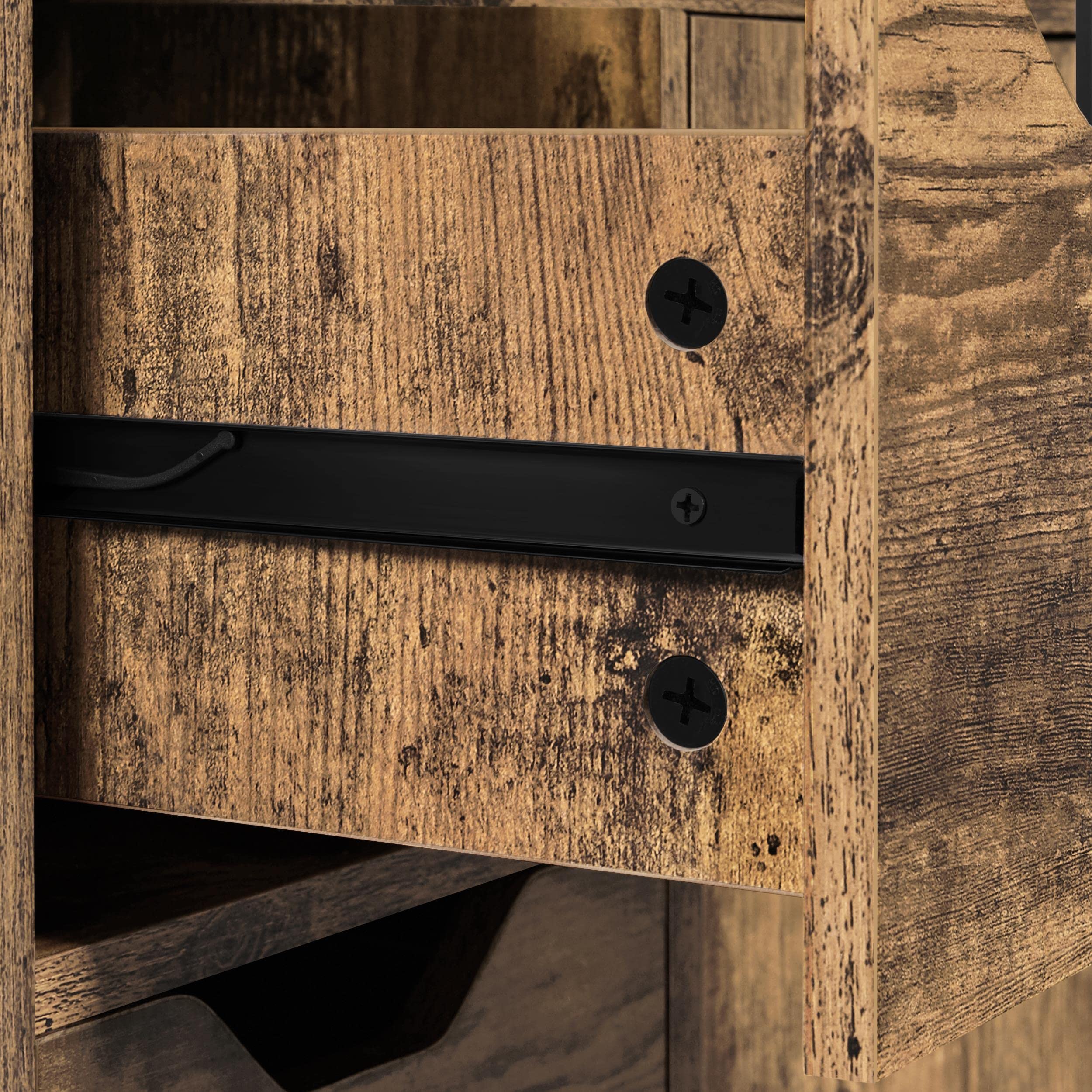 Yaheetech Mobile da Bagno Armadietto da Terra con Cassetto e Ripiano Regolabile Credenza Multiuso con Doppia Ante Organizzatore Portaoggetti, da Cucina Soggiorno Marrone Rustico
