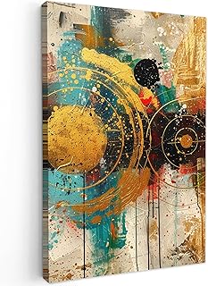 MuchoWow© Cuadros Decorativos Modernos para Sala 20x30 cm Lienzos Decoracion Pared Salon Quadros Decoração Dormitorios Abstracto - Arte - Oro - Moderno