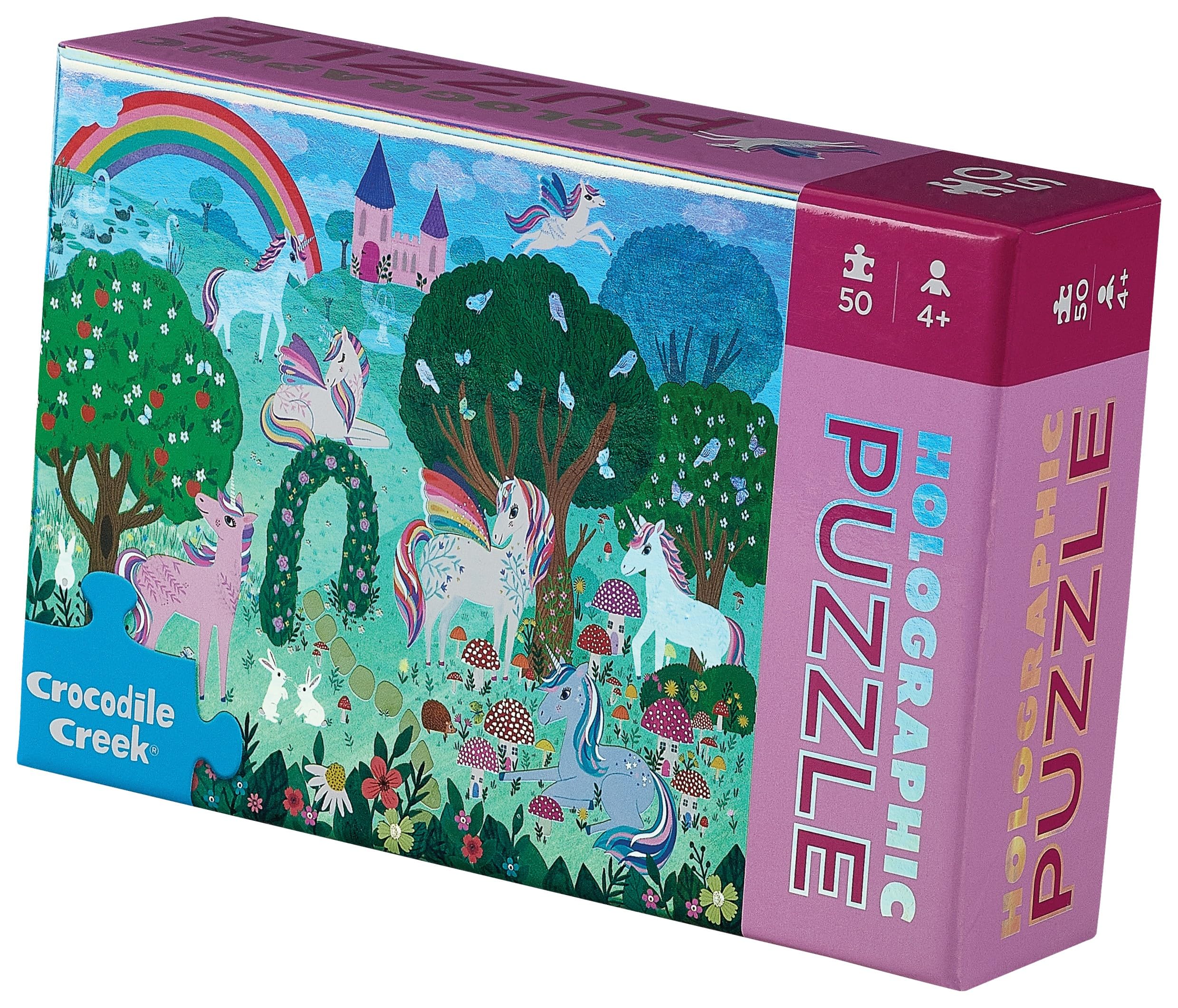 Amazon.com: Crocodile Creek 50-Piece Holographic Jigsaw Puzzle