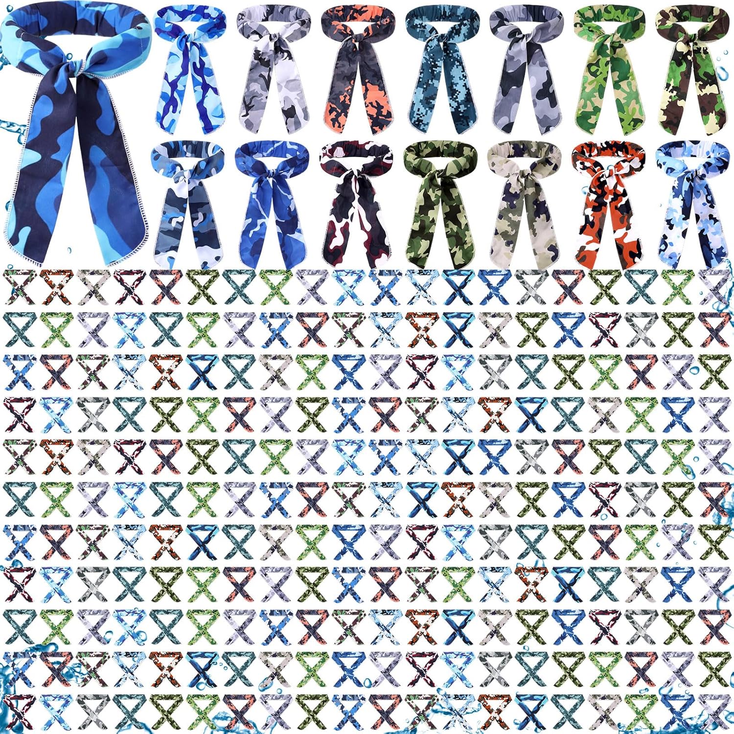 Lenwen Cooling Neck Wraps Cooling Bandana Tie Dye Neck Cooler Ice Wrap Scarf Headband for Hot Weather for Women Men