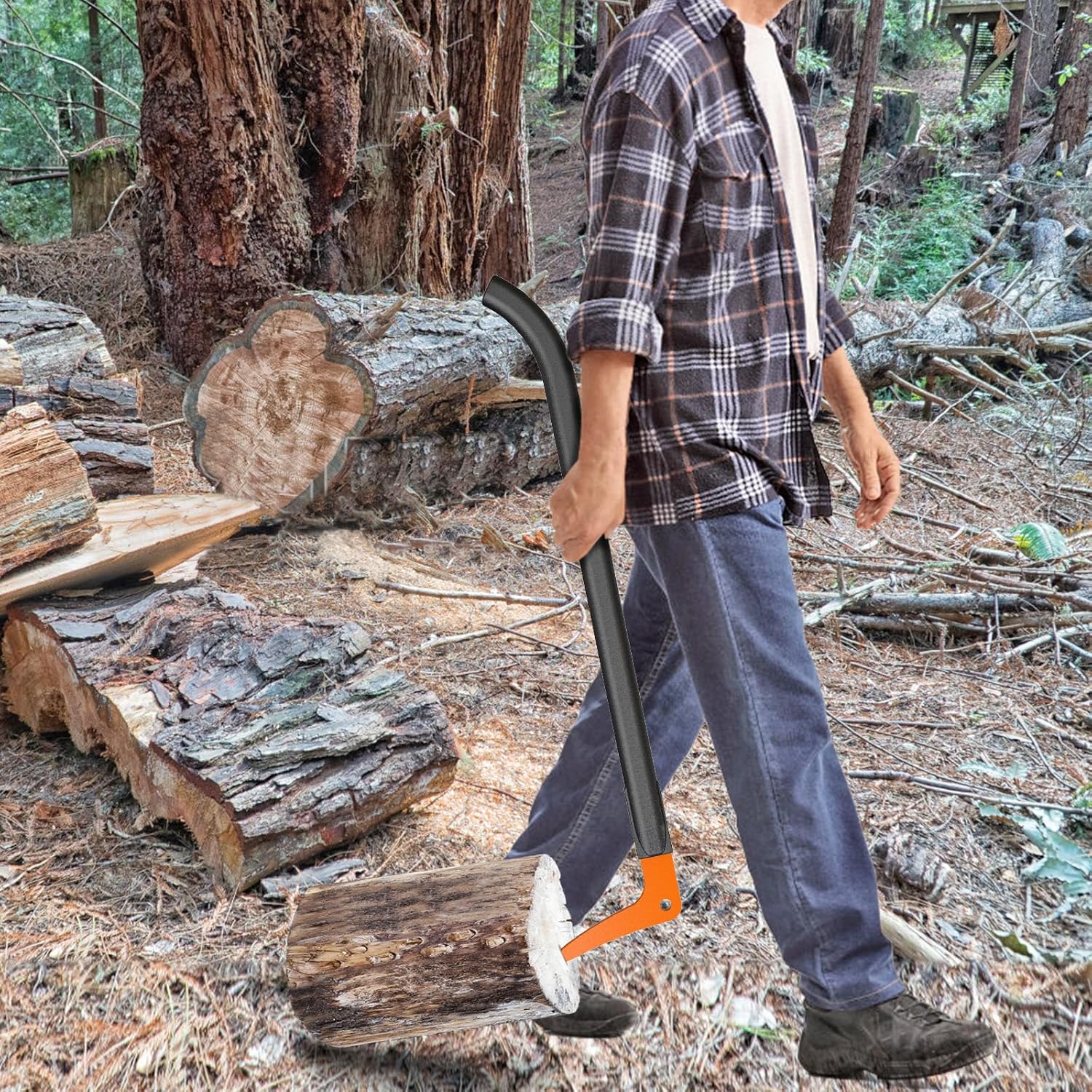 Dolibest 28" Pickaroon Logging Tool, Heavy Duty All Steel Log Hook - Comfortable Grip Handle for Wood Splitting, Landscaping & Camping, All-Weather Forestry & Firewood Tool, Landscaping & Camping