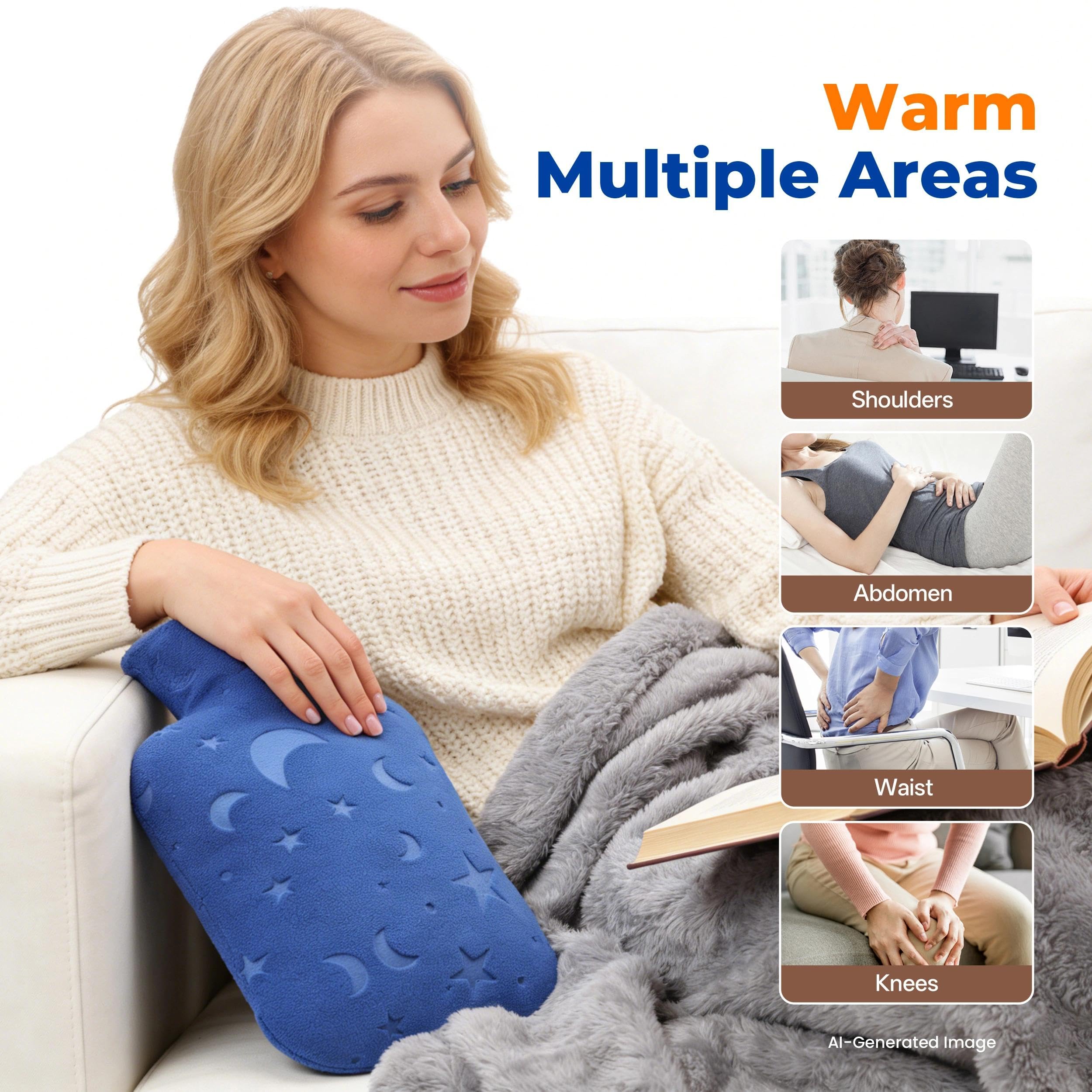 Hot & Cold Therapy Hot Water Bottle - Pain Relief -4