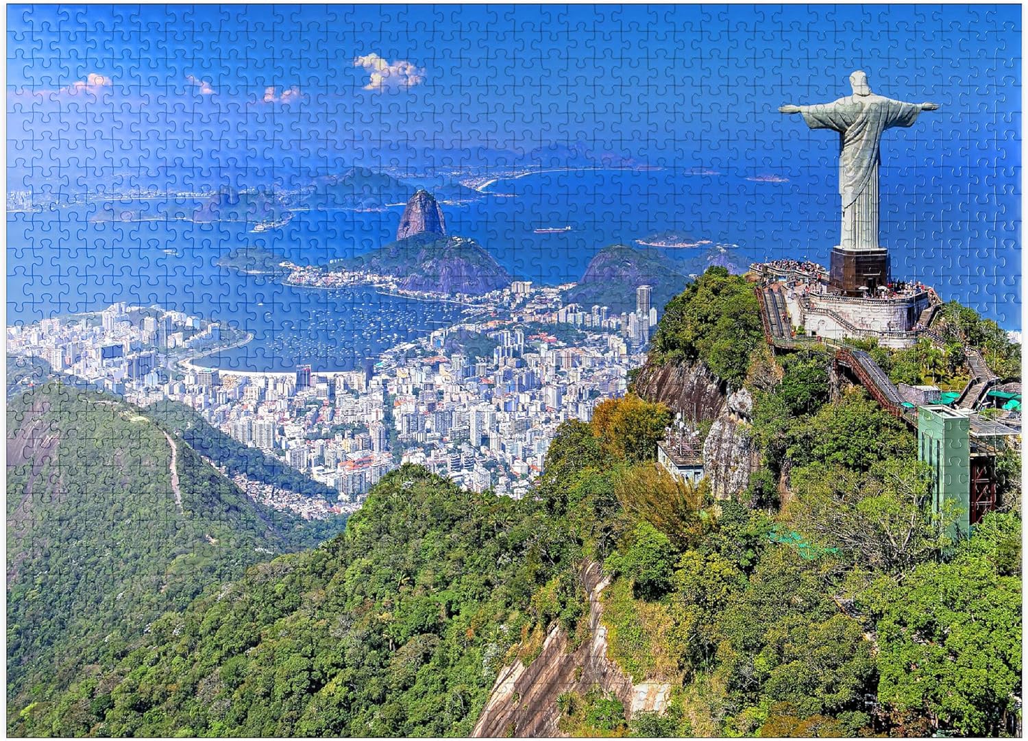 MyPuzzle Christ Statue Cristo Redentor On Corcovado (710m), Rio De Janeiro, Brazil - Premium 100 Piece Jigsaw Puzzle for Adults