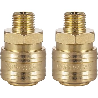 Poppstar 2x Quick Coupling Compressed Air NW 7.2 with 1/4 Inch Male Thread for Compressed Air Connection
