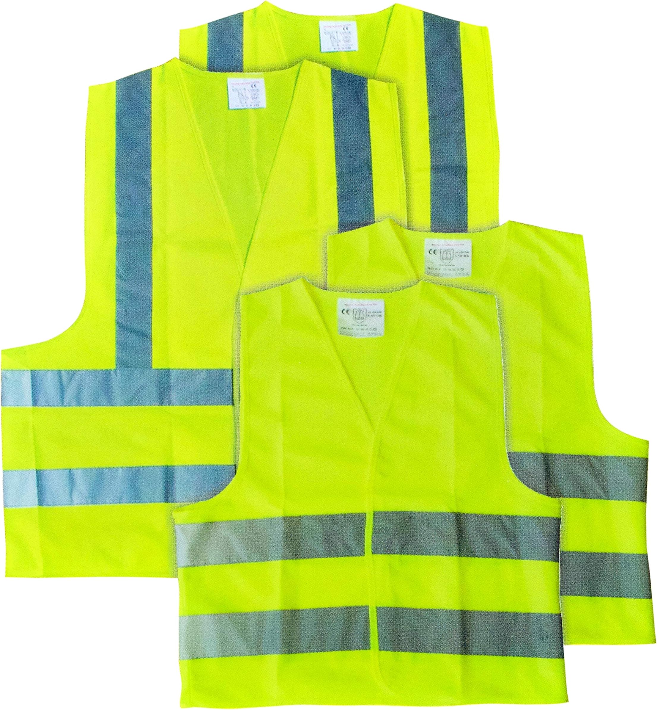 AA High Visibility Fluorescent Safety Vests AA0507 - Family Pack Two Adults Two Children – Meets EU Safety Standards, Yellow
