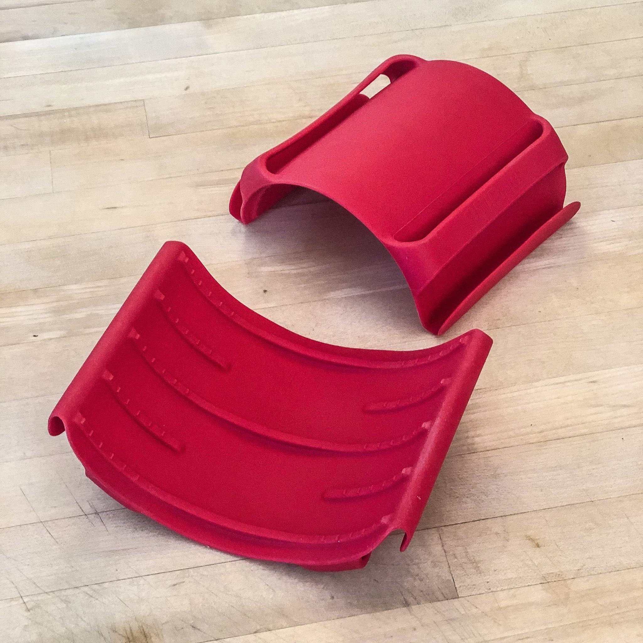 Juego de 2 manoplas de cocina de silicona (mediano/grande, rojo)