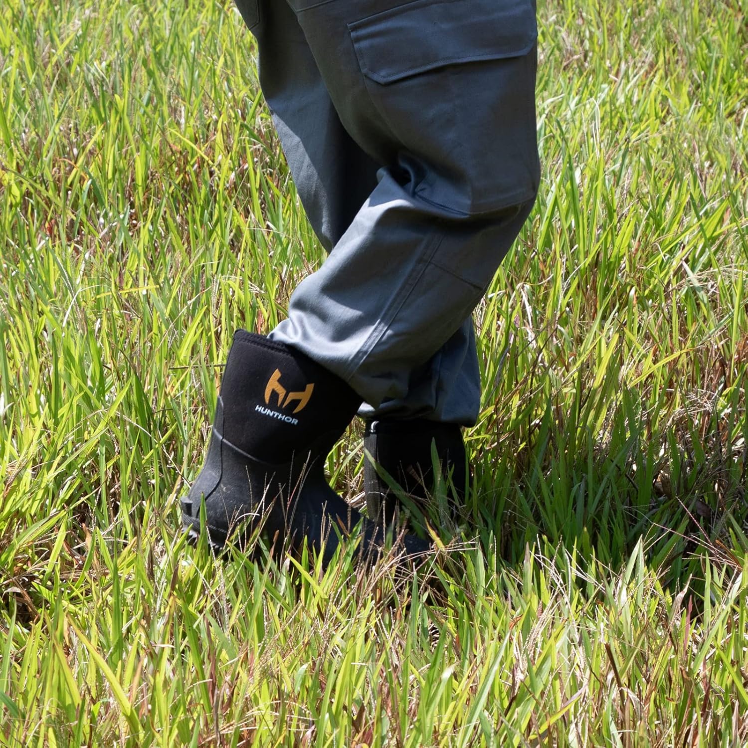 Rubber Boots for Men with Steel Shank, 6mm Neoprene Insulated Rain Boots, Mid Calf Waterproof Rubber Work Boots for Hunting, Gardening, Farming, Fishing - Image 7