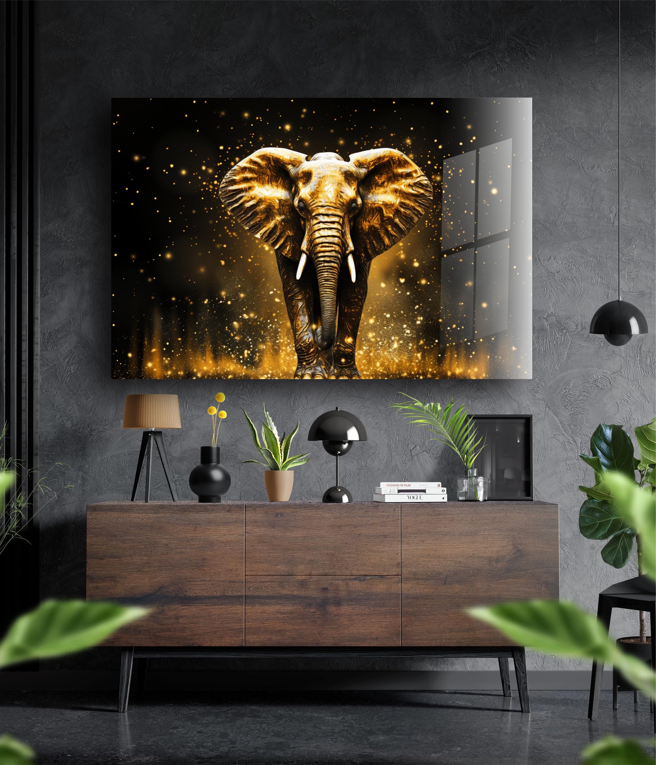 Manschin-Laserdesign Premium Wandbild aus Acrylglas Elefant - KEIN Leinwandbild - modern Wandbilder XXL Wanddekoration Design Wand Bild Abstrakt (90 x 60 cm)