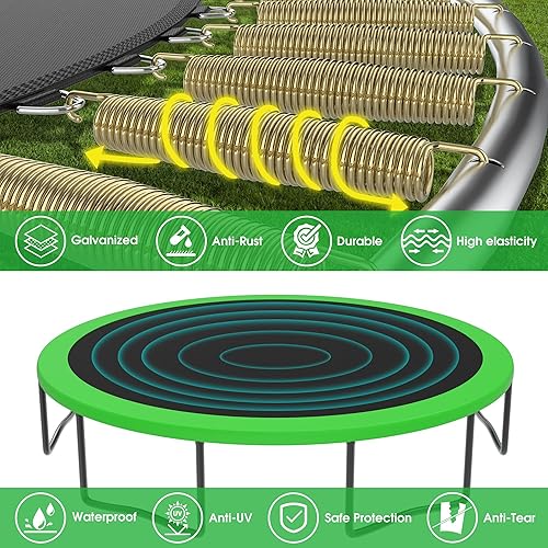 Miniatura 3 de Tranpoline - Tranpoline de 16 pies, 15 pies, 14 pies, 12 pies, 10 pies, 8 pies, tranpolina para niños y adultos, 1500 libras Tranpoline con aro de