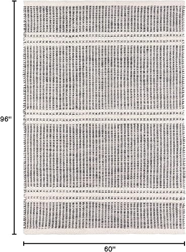 Miniatura 3 de Dash and Albert - Alfombra de lana Malta, 5 x 8 pies, color gris, alfombra decorativa de lana tejida a mano con encanto costero, duradera, ligera,