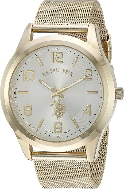 Accutime U.S. Polo Assn. Classic Men's Quartz Metal and Alloy Watch, Color:Gold-Toned (Model: USC80376)