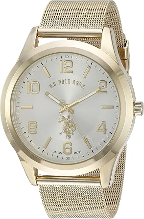 Accutime U.S. Polo Assn. Classic Mens Quartz Metal and Alloy Watch, ColorGold-Toned Model USC80376
