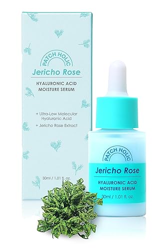 Jericho Rose - Suero hidratante de ácido hialurónico coreano para la cara, suero hidratante para piel seca, suero facial reductor de arrugas para