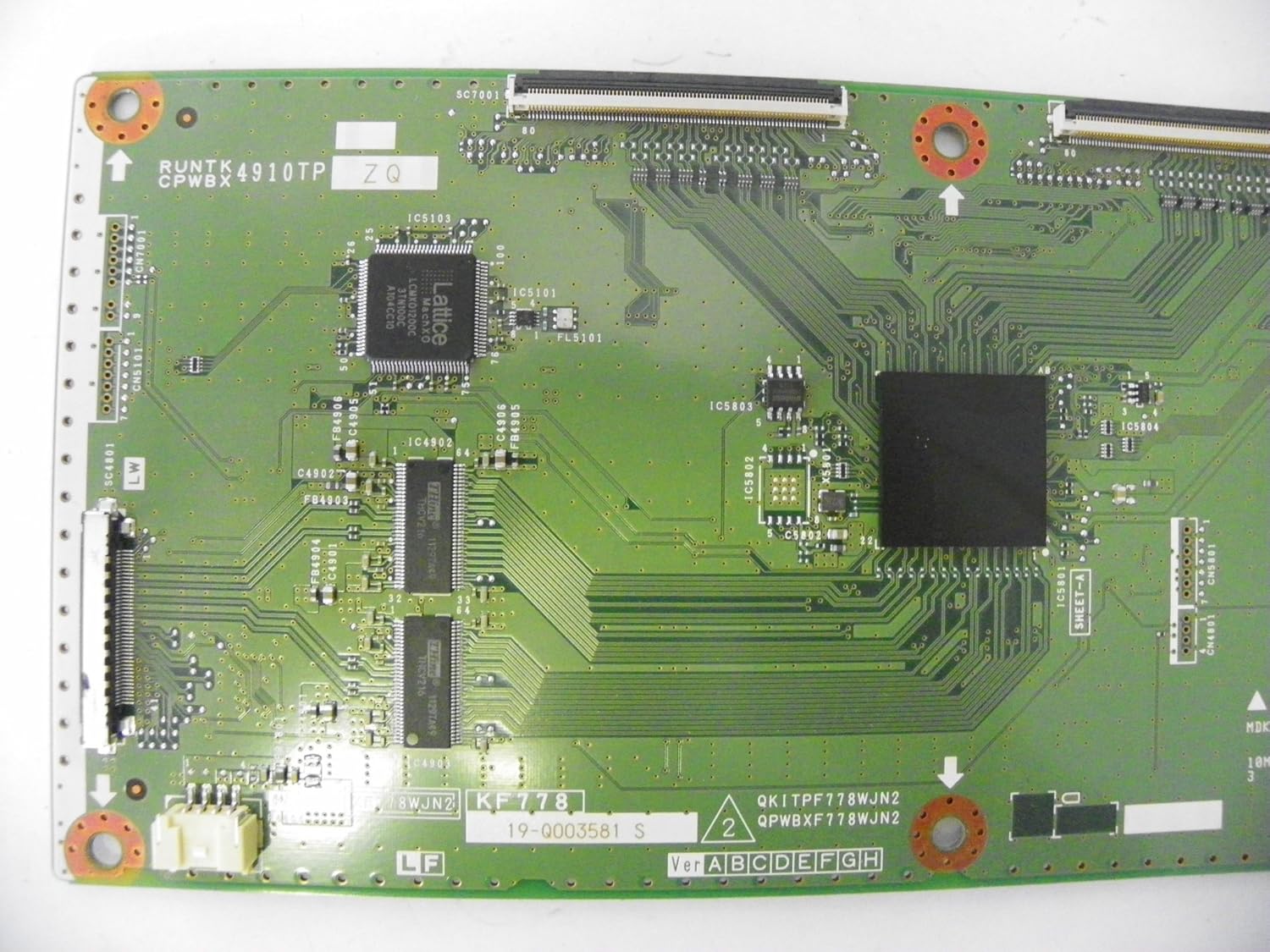 Detailed view of the left side of the T-CON board
