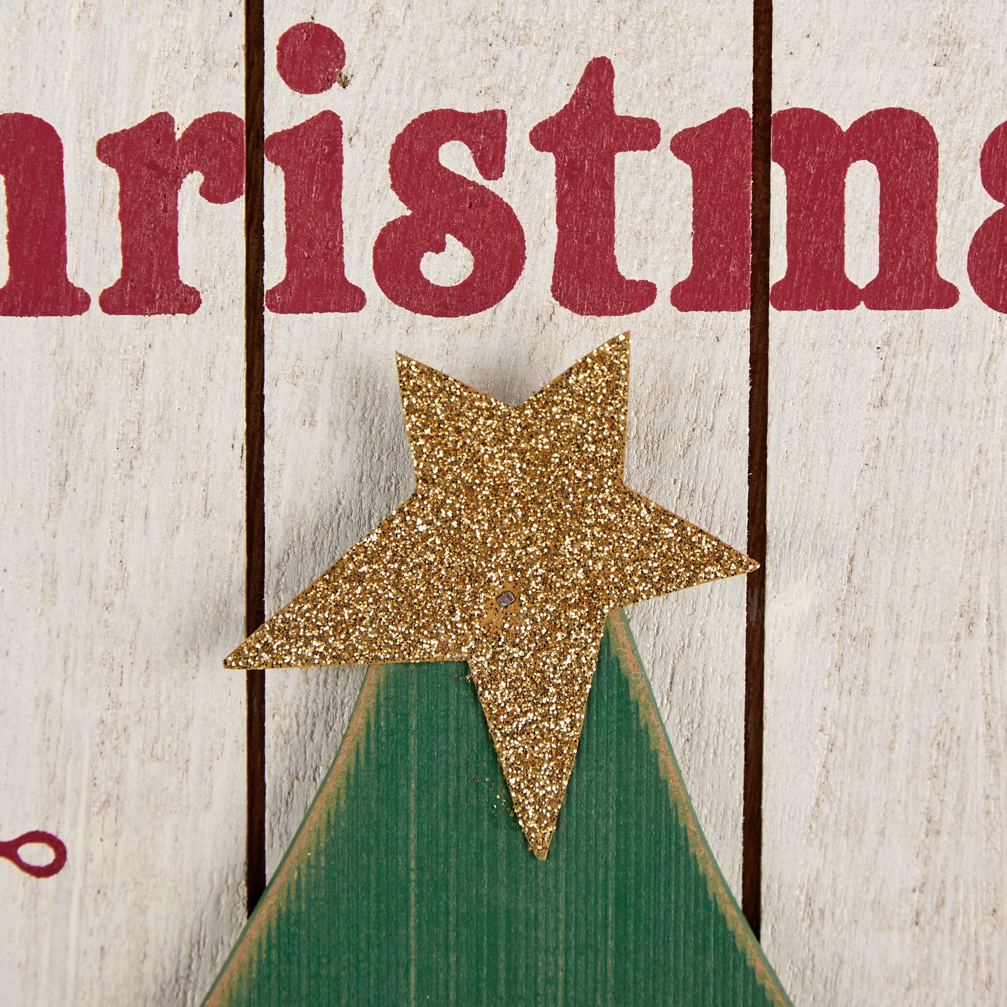 DII Calendrier de l'Avent décoratif à suspendre, en bois MDF, arbre de Noël, 25 x 11,25 cm