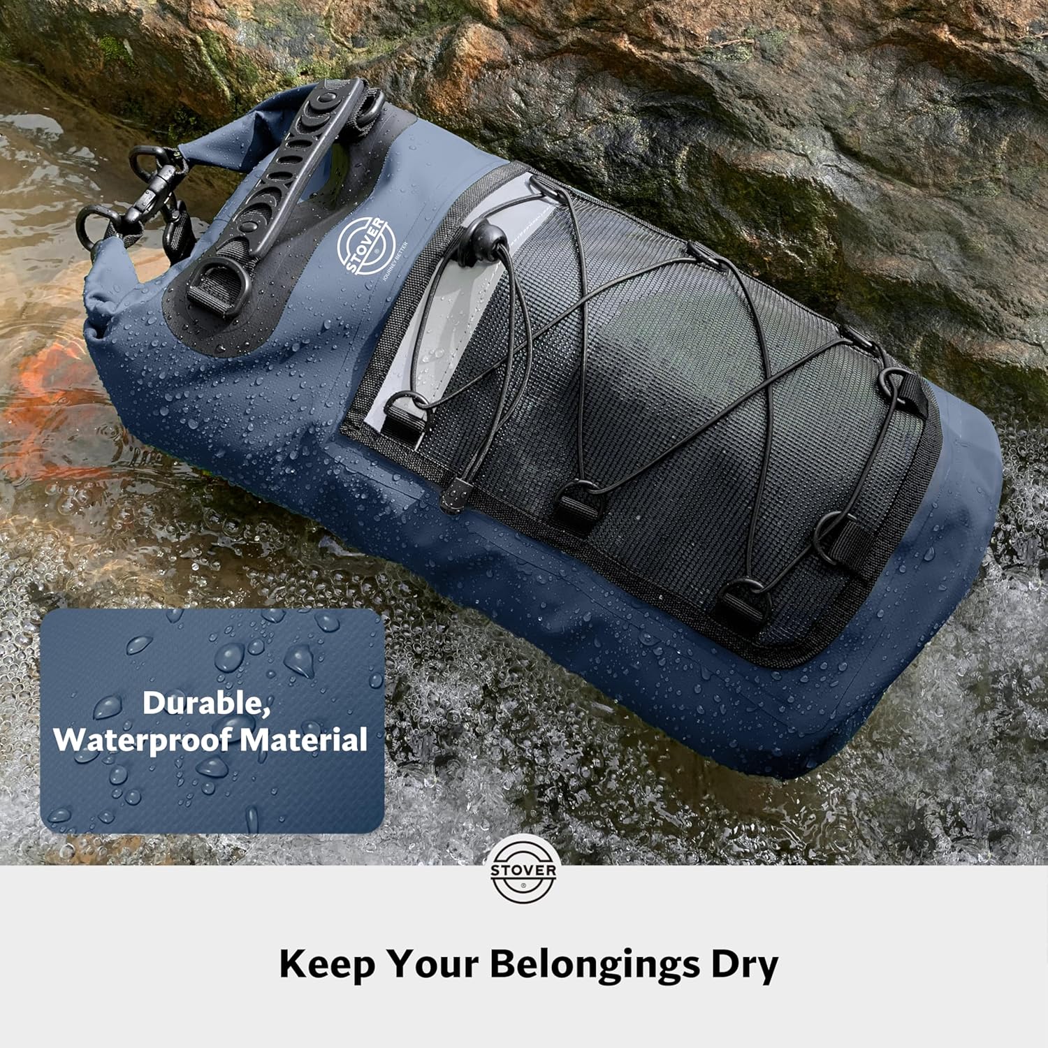 STOVER 5/10/25/30/40/55L Waterproof Dry Bag- Roll-Top Backpack w/Phone Case- Kayaking, Hiking, Camping, Boating- Men/Women - Image 2