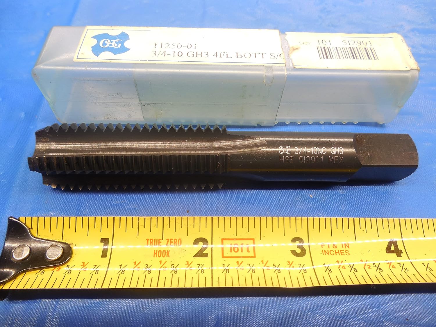 New OSG 3/4 10 NC HSS TiCN Coated Bottoming TAP 4 Straight Flute .75 GH3 H3 - MS1853BU