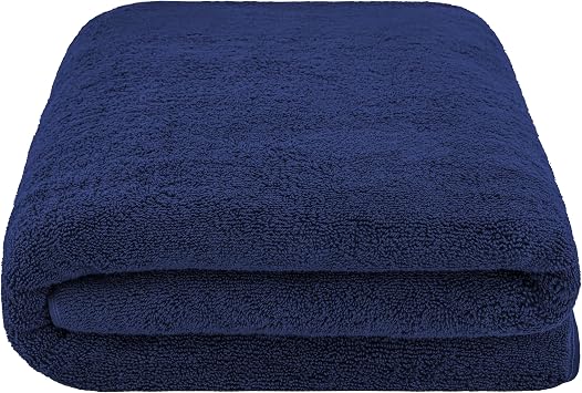 Cotton Paradise Oversized Bath Sheet, 100% Cotton 40x80 Clearance Bath Towel Sheet, Jumbo Large Bath Towel for Bathroom, Navy Blue Bath Sheet