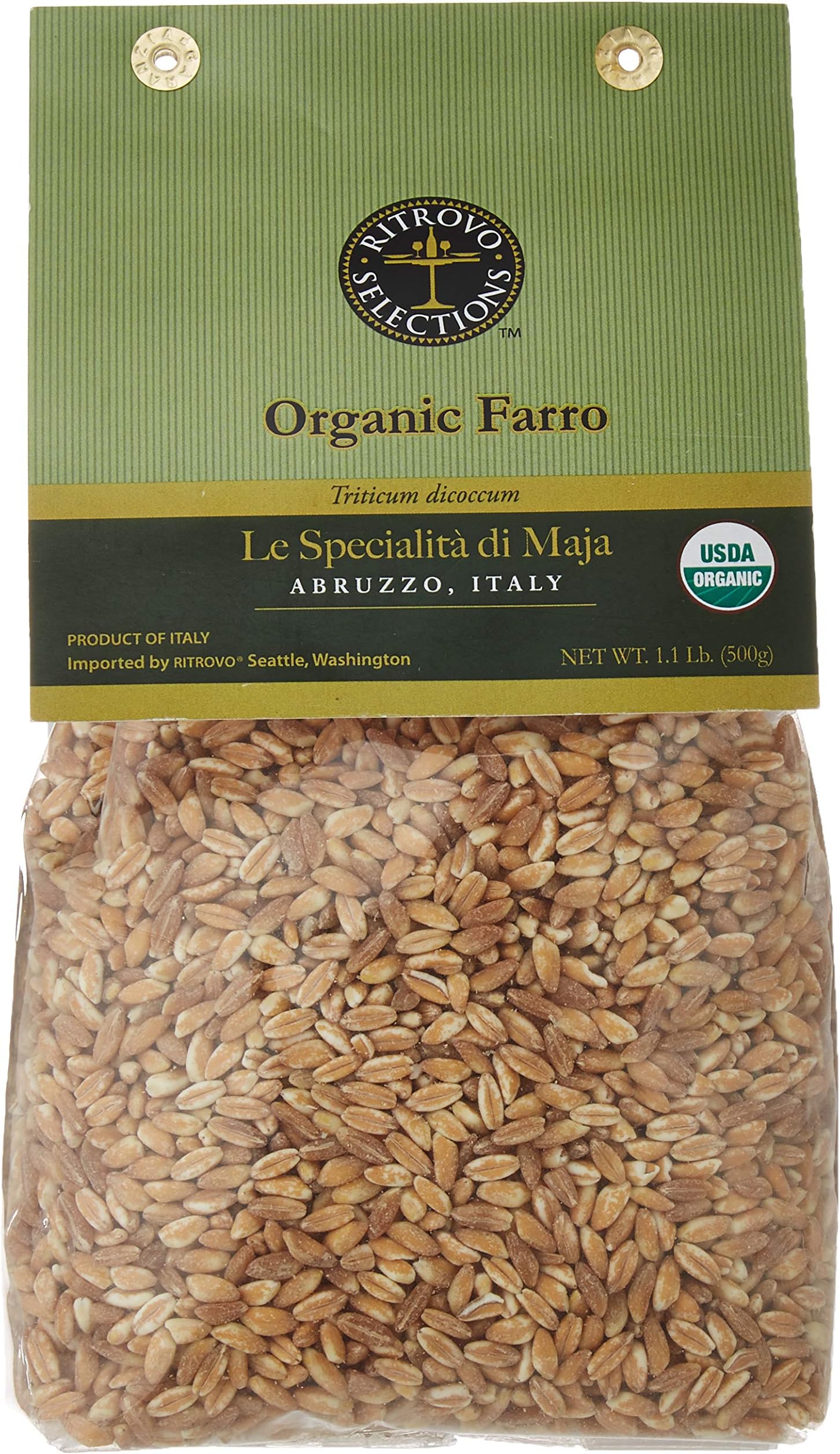 Ritrovo Selections 100% Organic Whole Grain Farro - 1.1 lb.