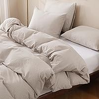 Vista 13 de TOCOMOA Juego de funda de edredón a cuadros de búfalo 100% algodón lavado, tacto súper suave y cómodo, juego de funda de edredón de 2 piezas