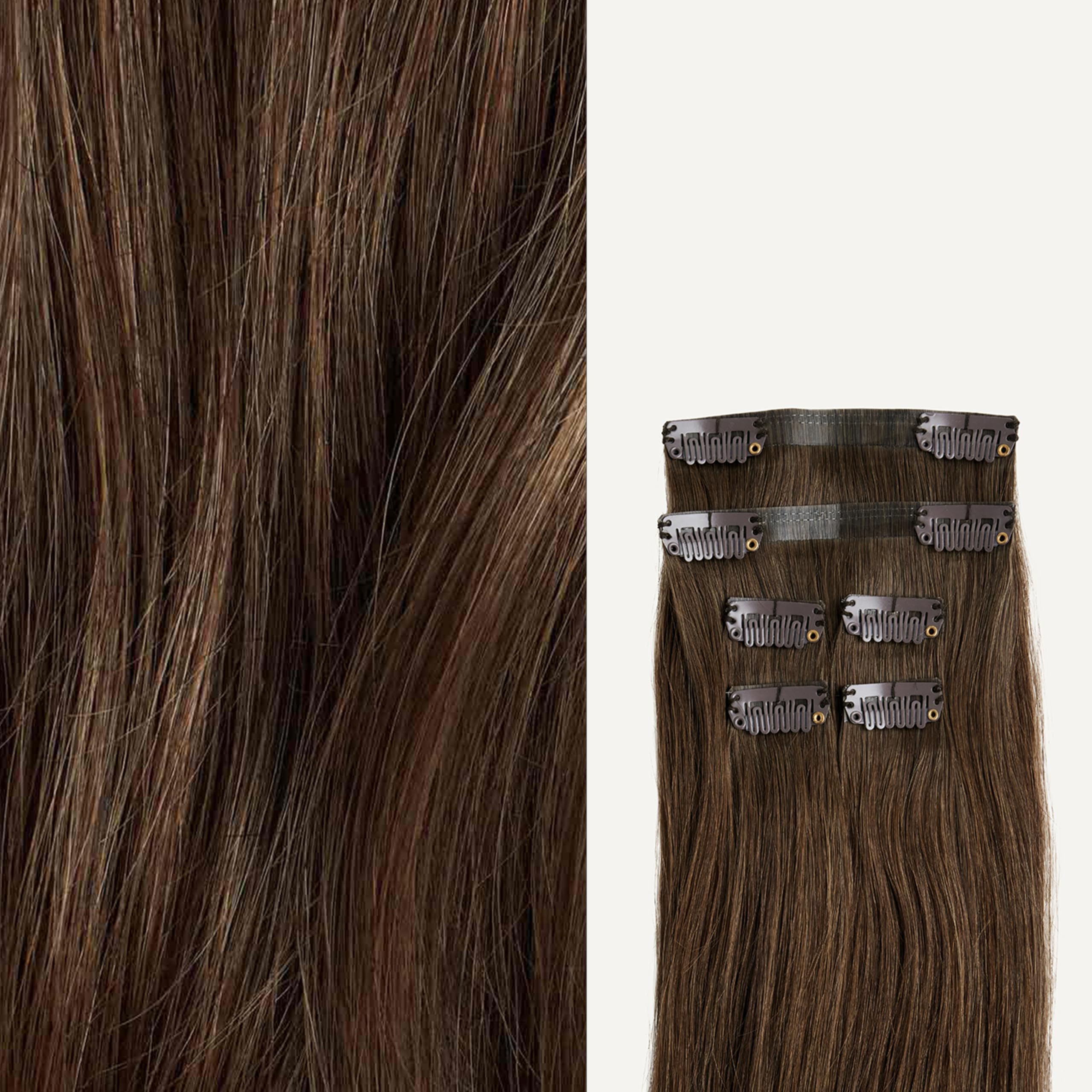 Luxy 100% Remy Human Hair Extensions for Thin Hair Thinning Hair Fill-Ins  6 Seamless Wefts Multi-Dimensional Color Blend - Natural-Looking Volume & Coverage 50 grams 12" Neutral Brown Thinning Neutral Brown 12 Inch