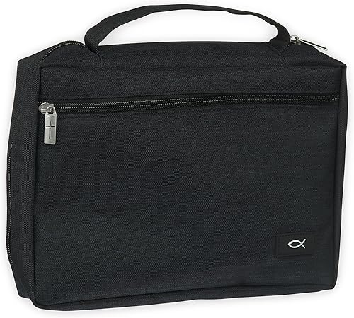 Miniatura 114 de Funda de lona para hombres y mujeres con cremallera para Biblia o libro con asa. Azul marino/Be Still