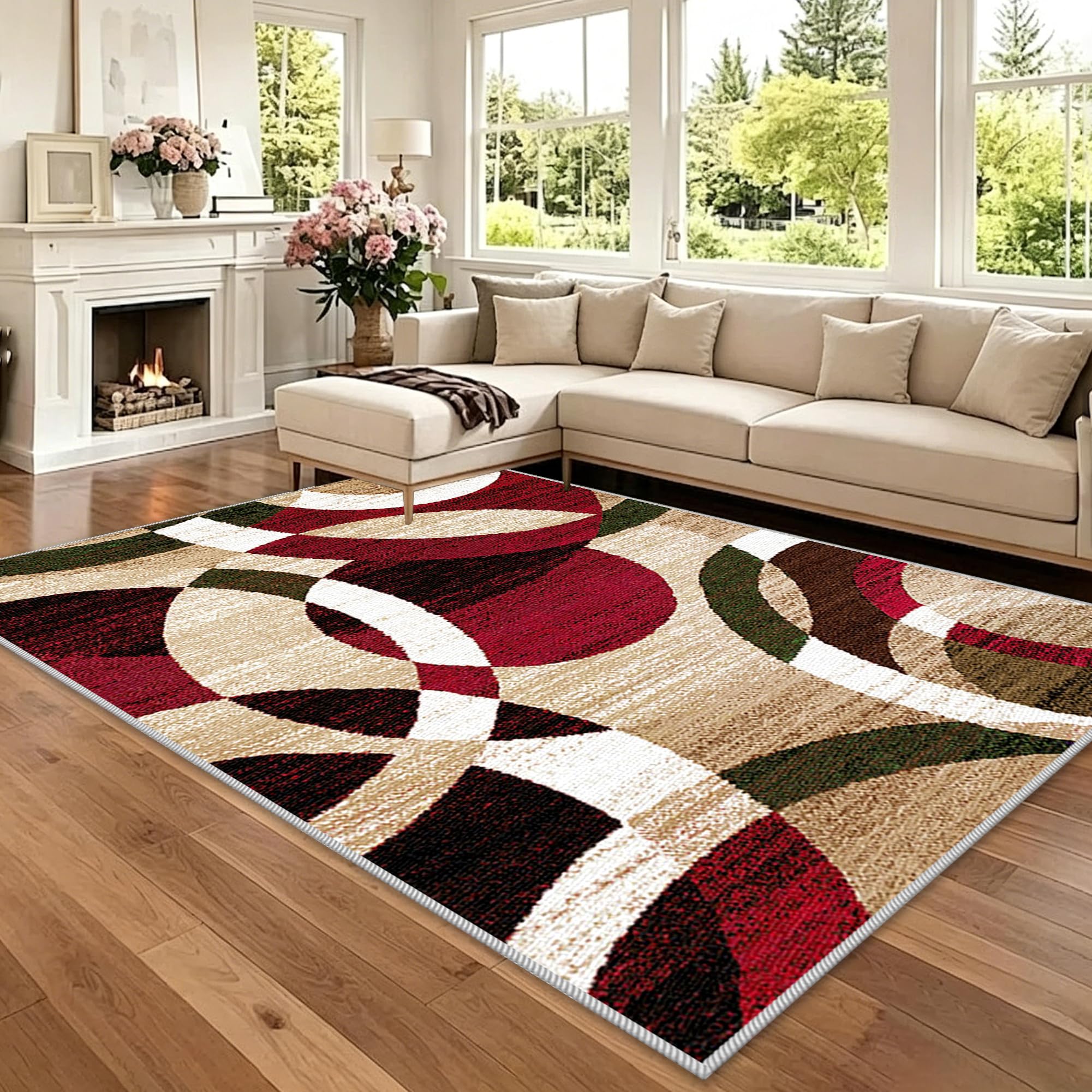Dywan do salonu można prać w pralce 170 x 230 cm nowoczesny dywan do sypialni duży dywan do jadalni dywanik do sypialni dywan z krótkim włosiem do kuchni, sypialni, domowego biura