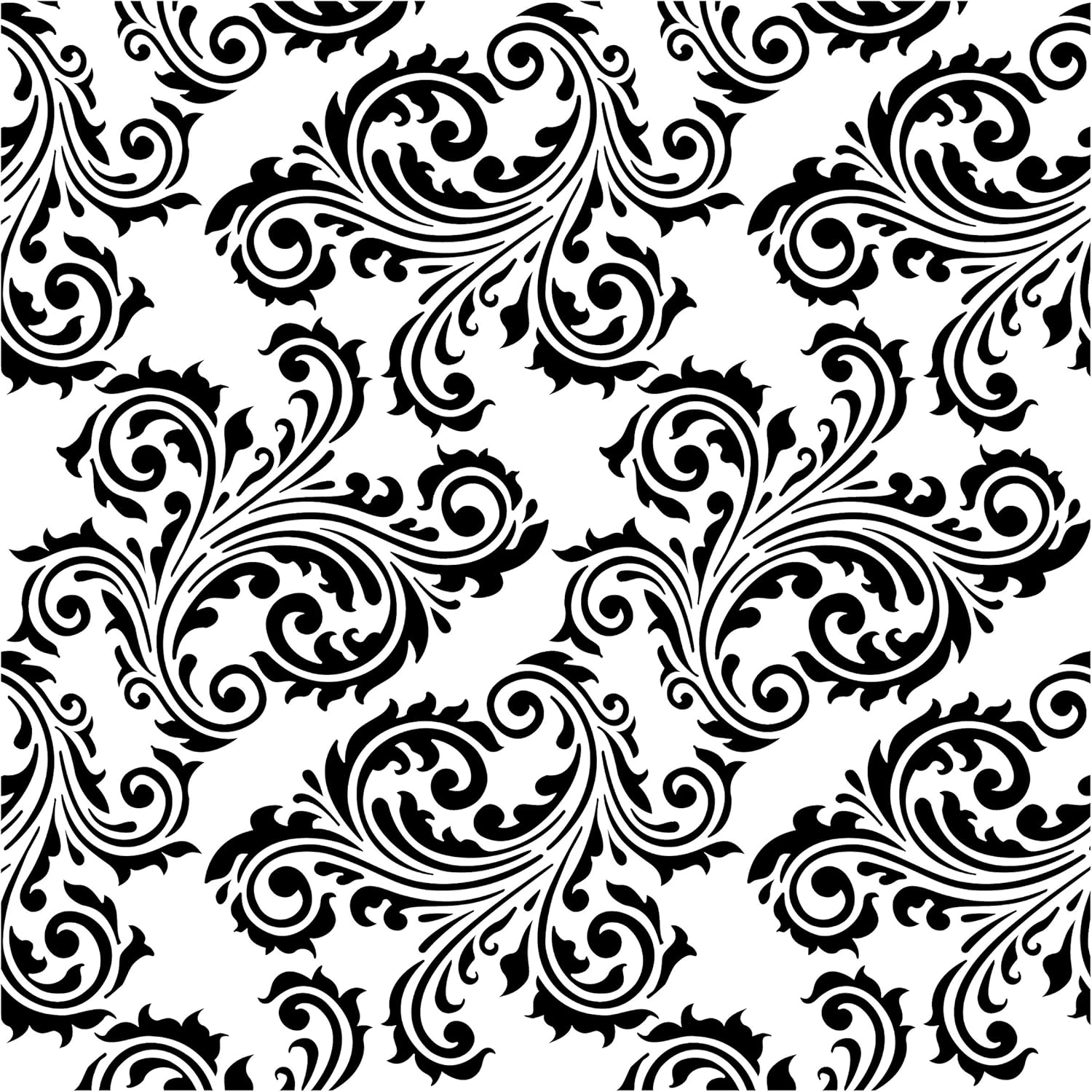 Scroll Damask Stencil (10 mil plastic) | Decor Stencils for Painting on Wood, Wall, Tile, Canvas, Paper, Fabric, Furniture and Floor | Reusable Stencil | FS072 by Designer Stencils
