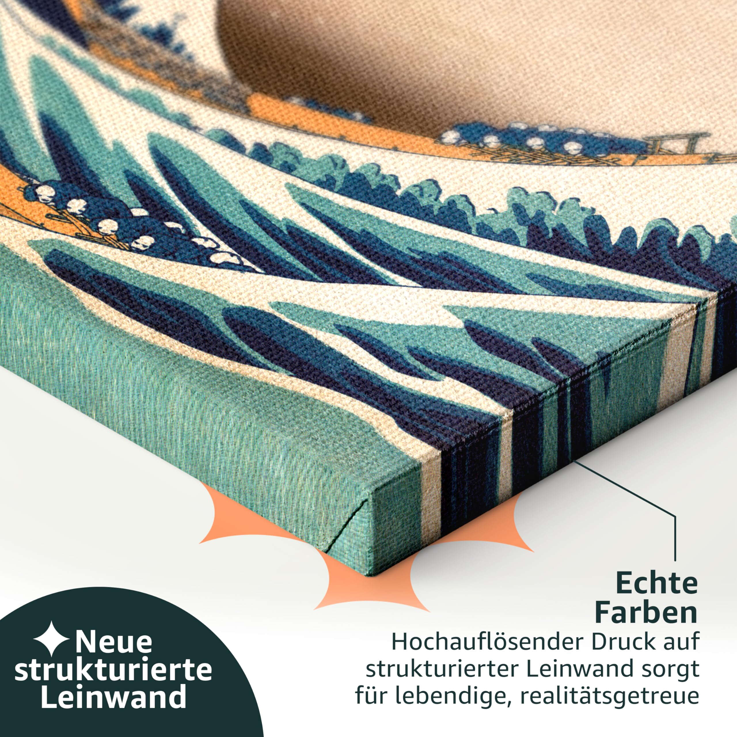 Produktbild von Feeby Bilder Wohnzimmer Strand Meer Dünen XXL 80x60 Cm 1Teilig Schlafzimmer Flur Wandbilder Leinwandbilder Kunstdruck Wanddeko Modern Design Gras Sonnenuntergang Landschaft Natur Orange