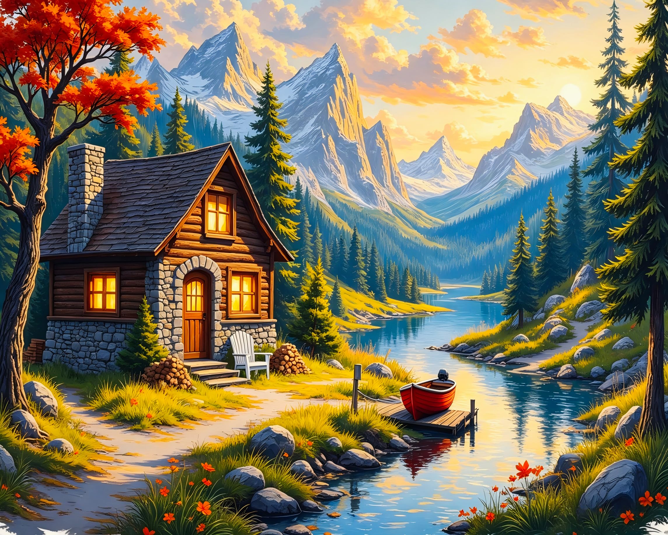 DOTSOPS 1000 Pieces Puzzle for Adults,Landscape Jigsaw Puzzle for for Adults Beginner,Fun and Challenging Family Game Great Gift Idea,27.5×19.6 in