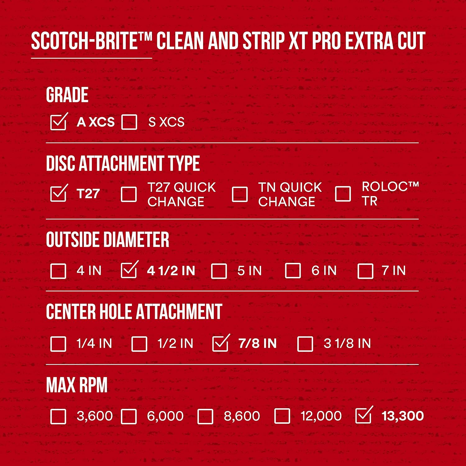 Flash Deals - 80% OFF Scotch-Brite Clean and Strip XT Pro Extra Cut Disc, T27, 4-1/2 in x 7/8 in, A XCS, 10 per case